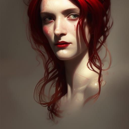 Mina Harker Portrait in Art Nouveau Style