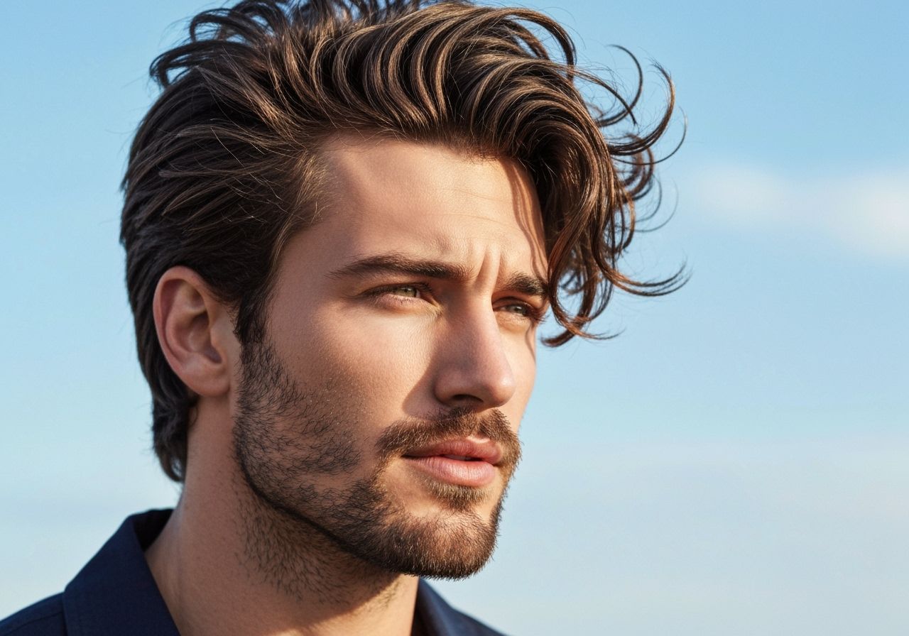 Handsome Man's Fashion Editorial Headshot in Natural Light