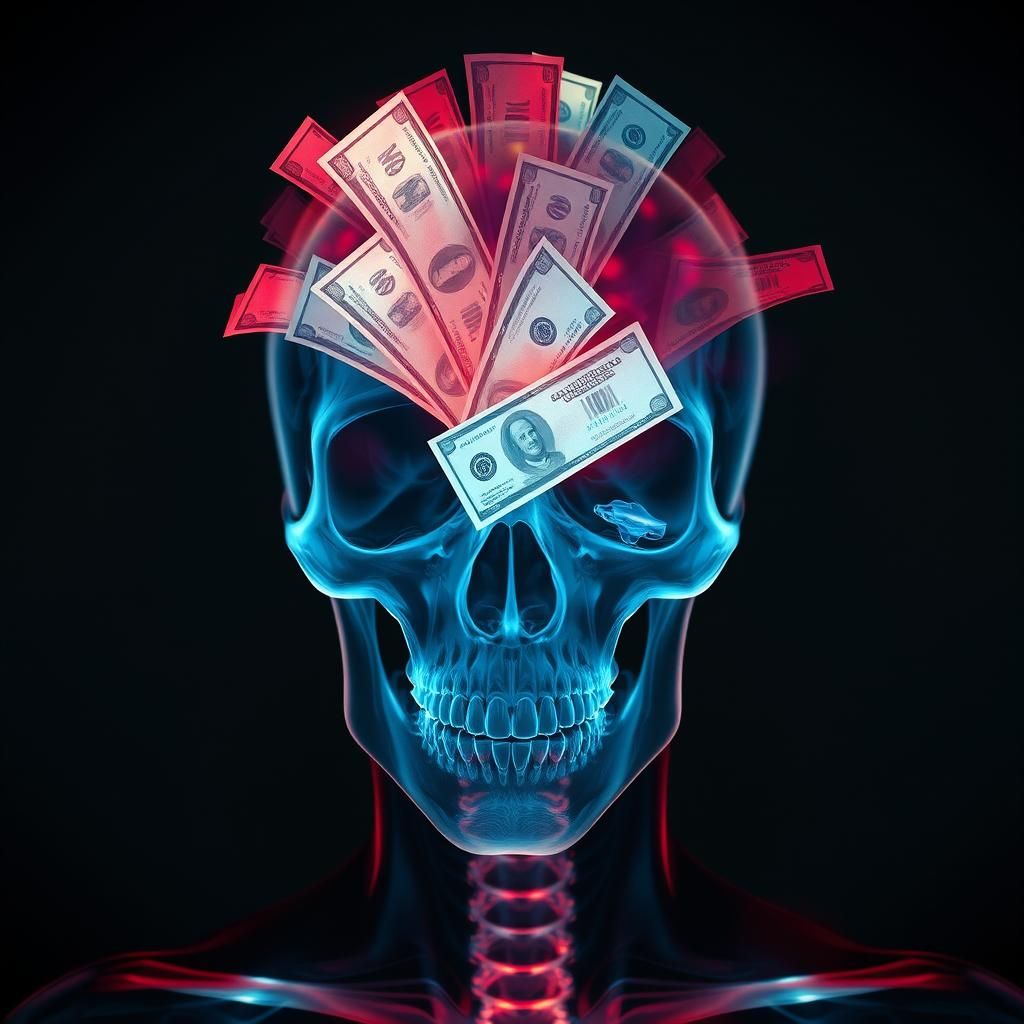 Humorous X-Ray Reveals Money on the Brain