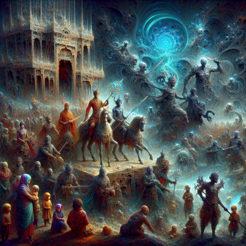 Ethereal Battle in Ruins: A General Leads Armies