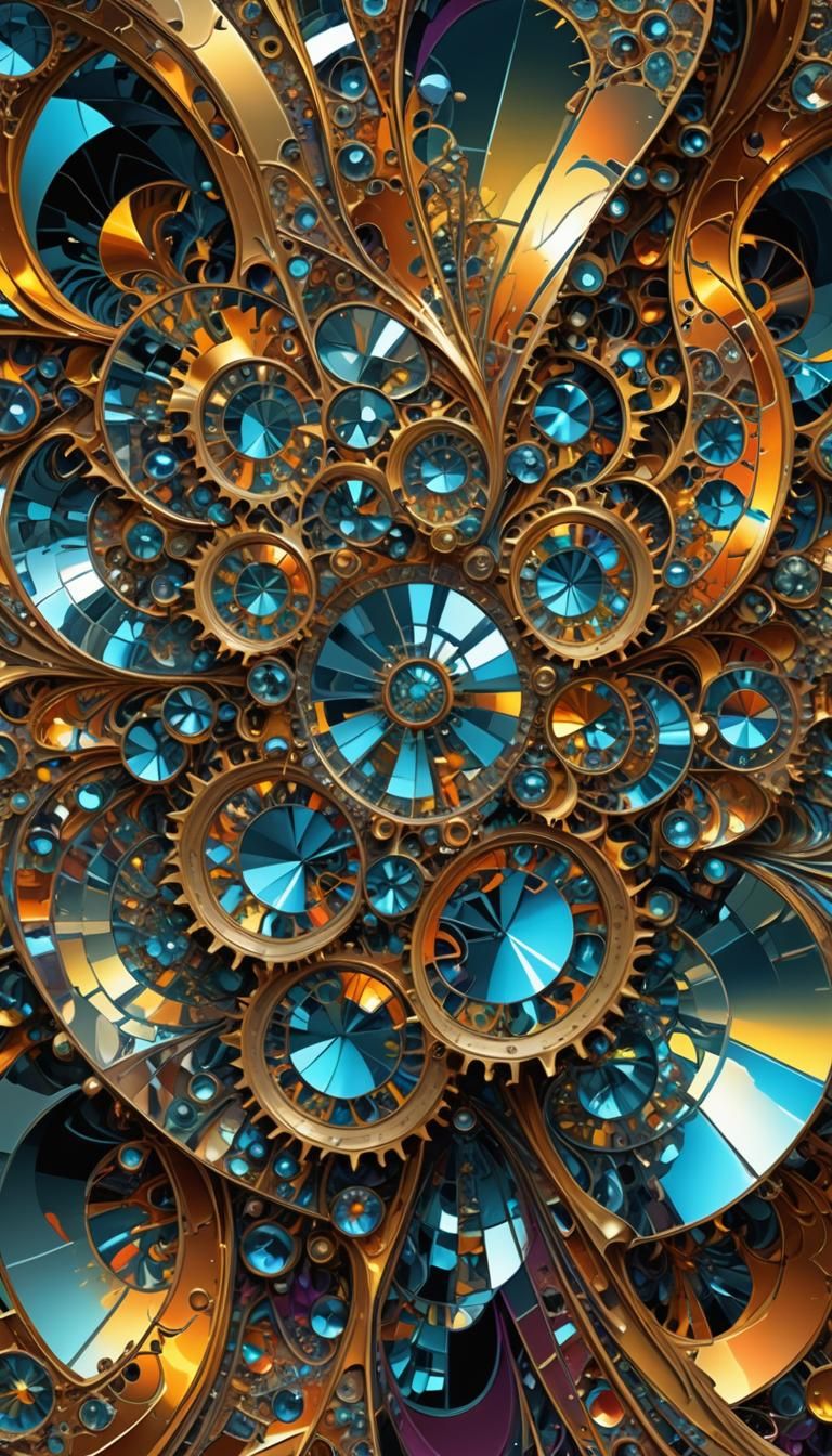 Brilliant Fractal Art with Refracted Light