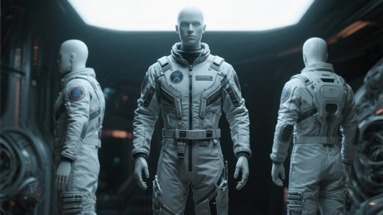 Realistic Sci-Fi Flight Suit on Mannequin