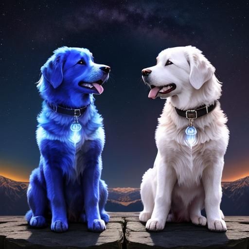 Celestial Fire Dogs of Imagination and Positivity