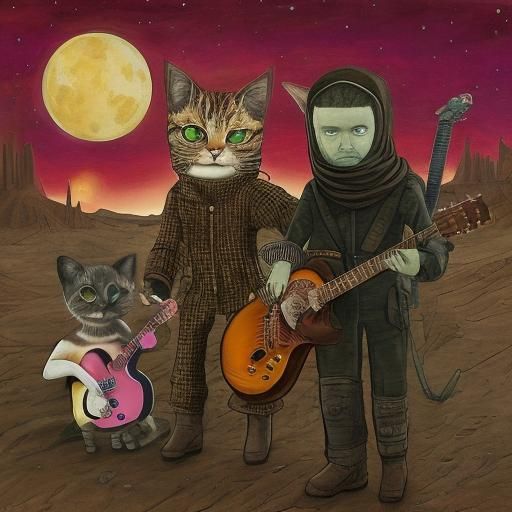 Post-Apocalyptic Venice Dreamscape with Cat People