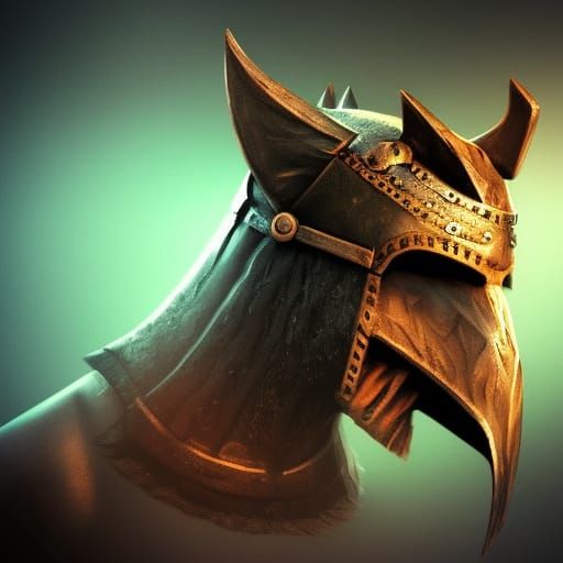 Cartoon Viking with Wolf Helmet in Splash Art