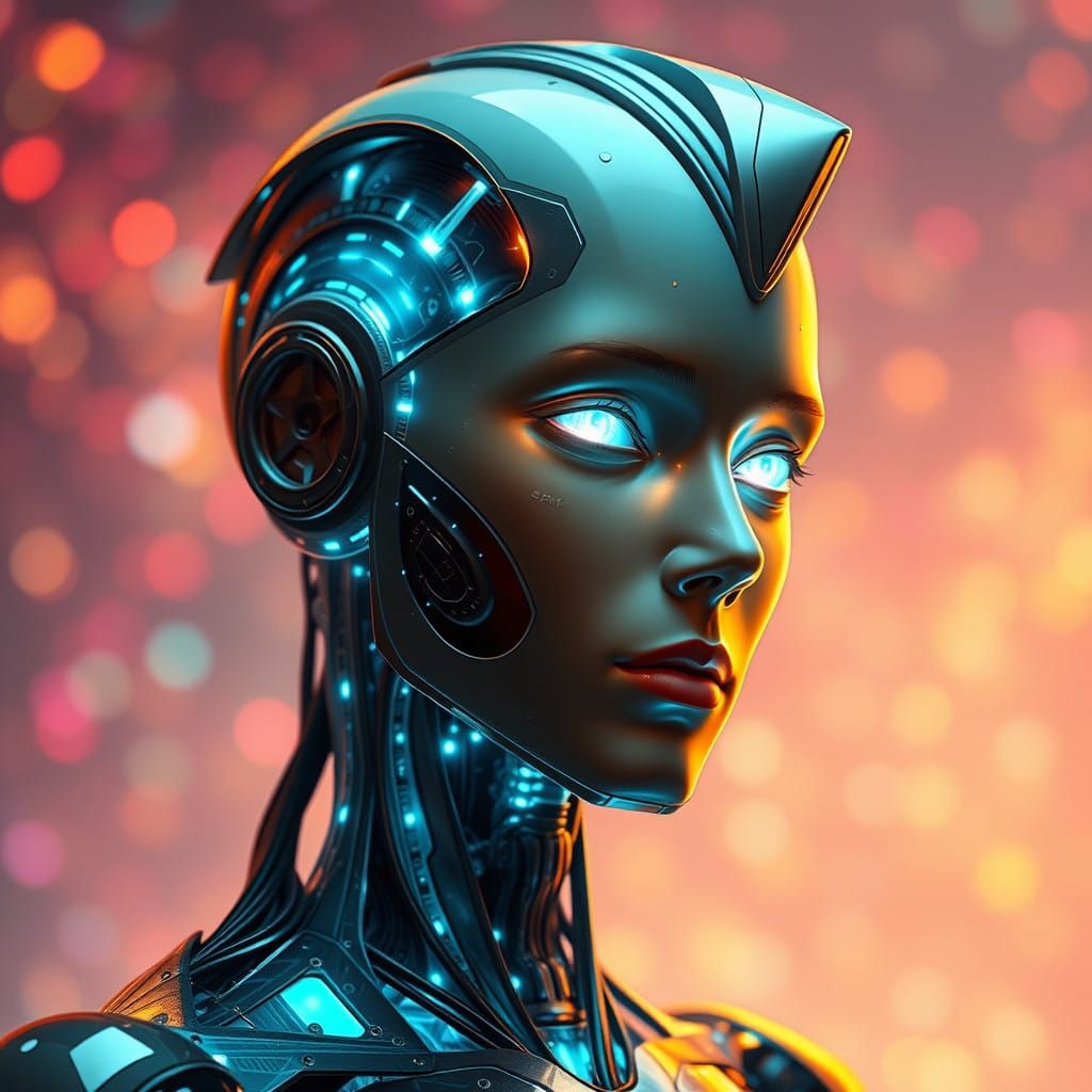 Advanced AI Entity in Futuristic Dreamscape