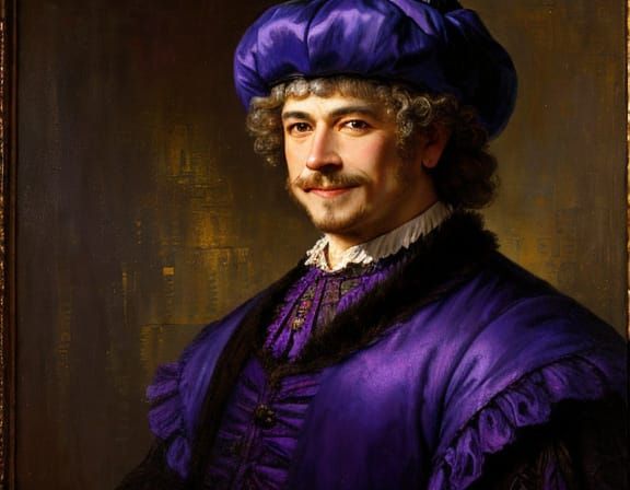 Handsome Man in Blue and Purple with a Smile