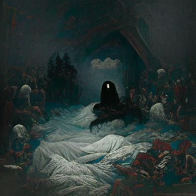 Haunting Midnight Dwelling in Gothic Horror Style