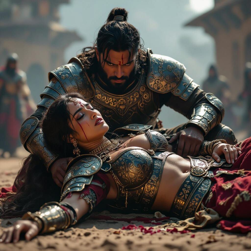 Mughal Warrior's Plea: A Dramatic Cinematic Scene