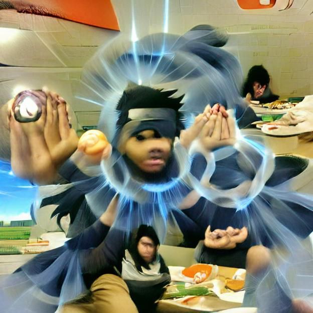 Deity Performing Rasengan in Sage Mode: Anime Style