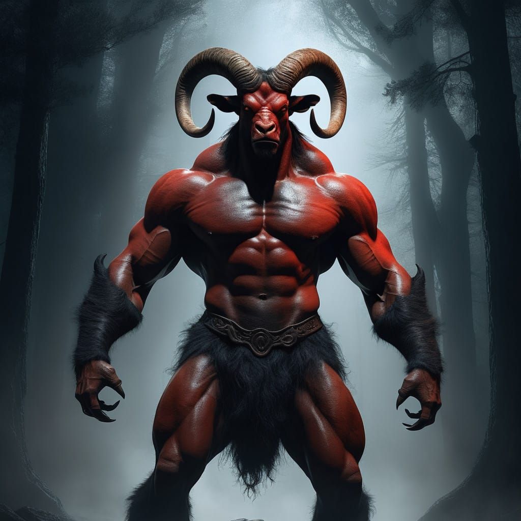 Muscled Minotaur in Demon Mode