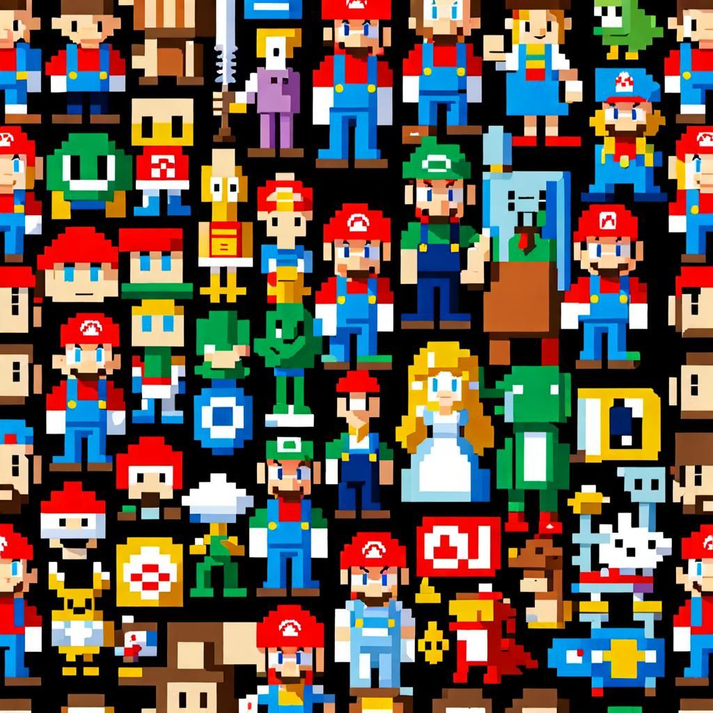 Pixel Art Nintendo Characters