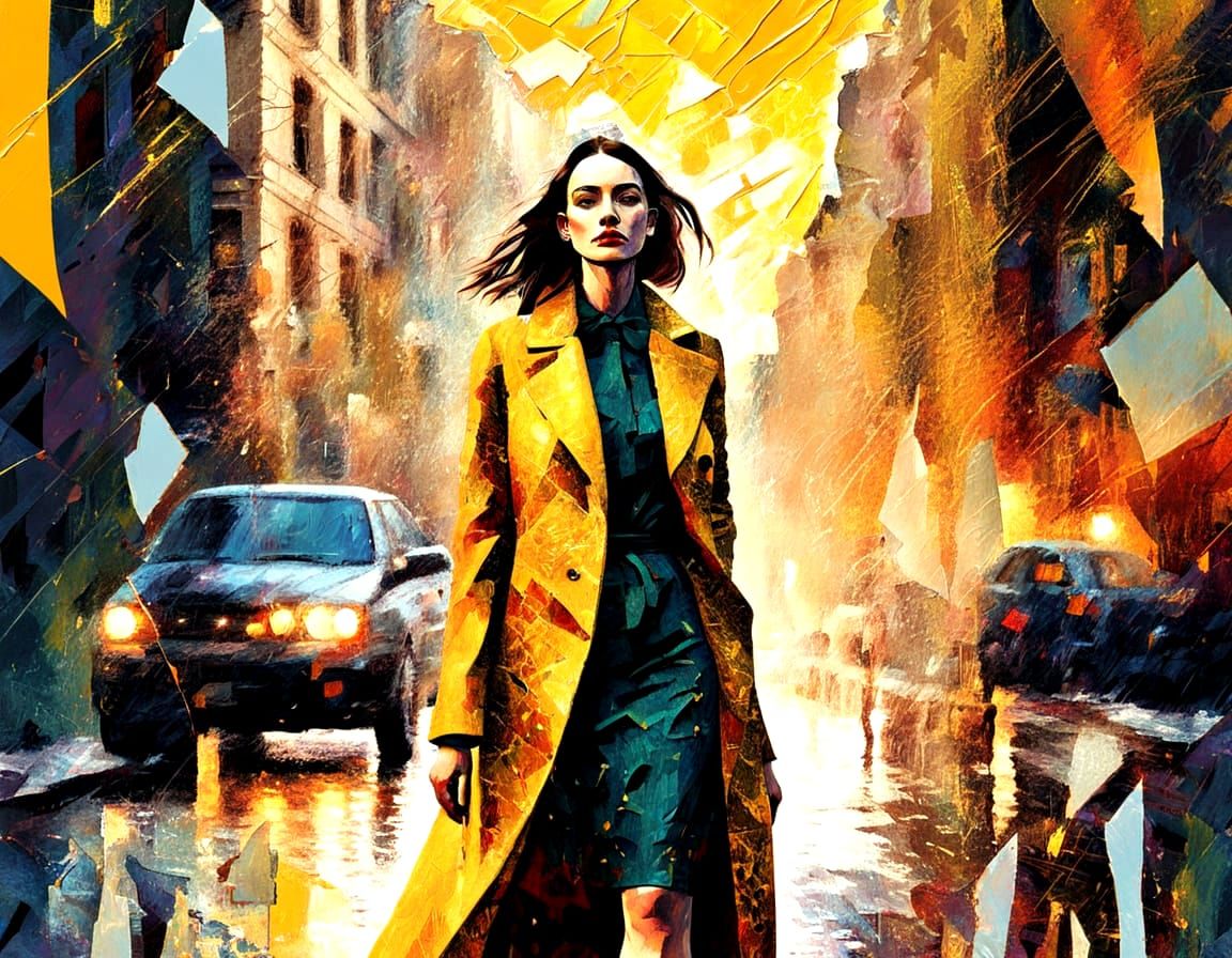 Abstract Mixed Media Composition