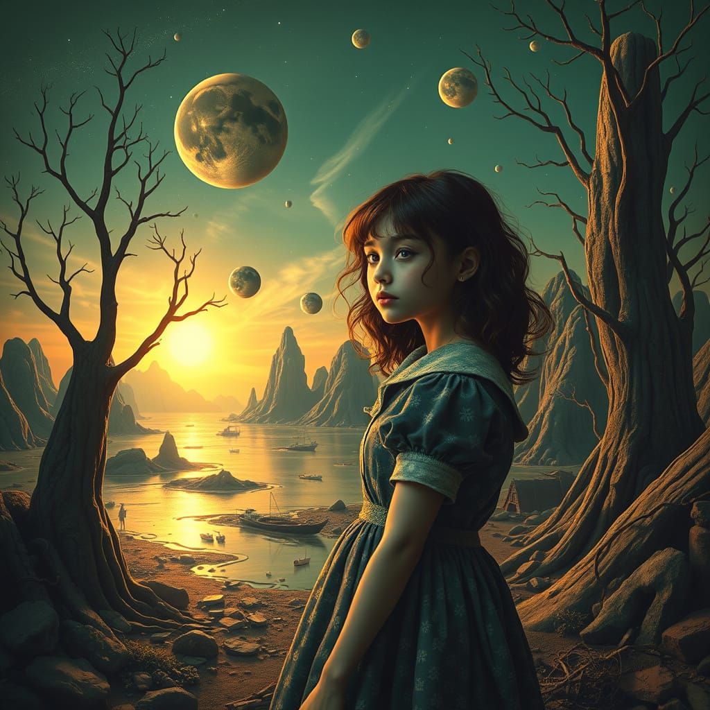 Surreal Girl in Unnatural World