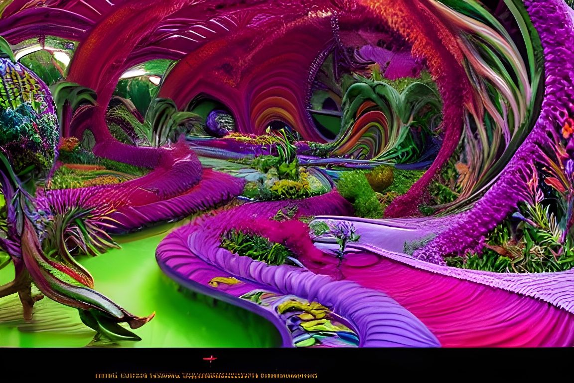 Futuristic Botanic Garden in Ghibli Style