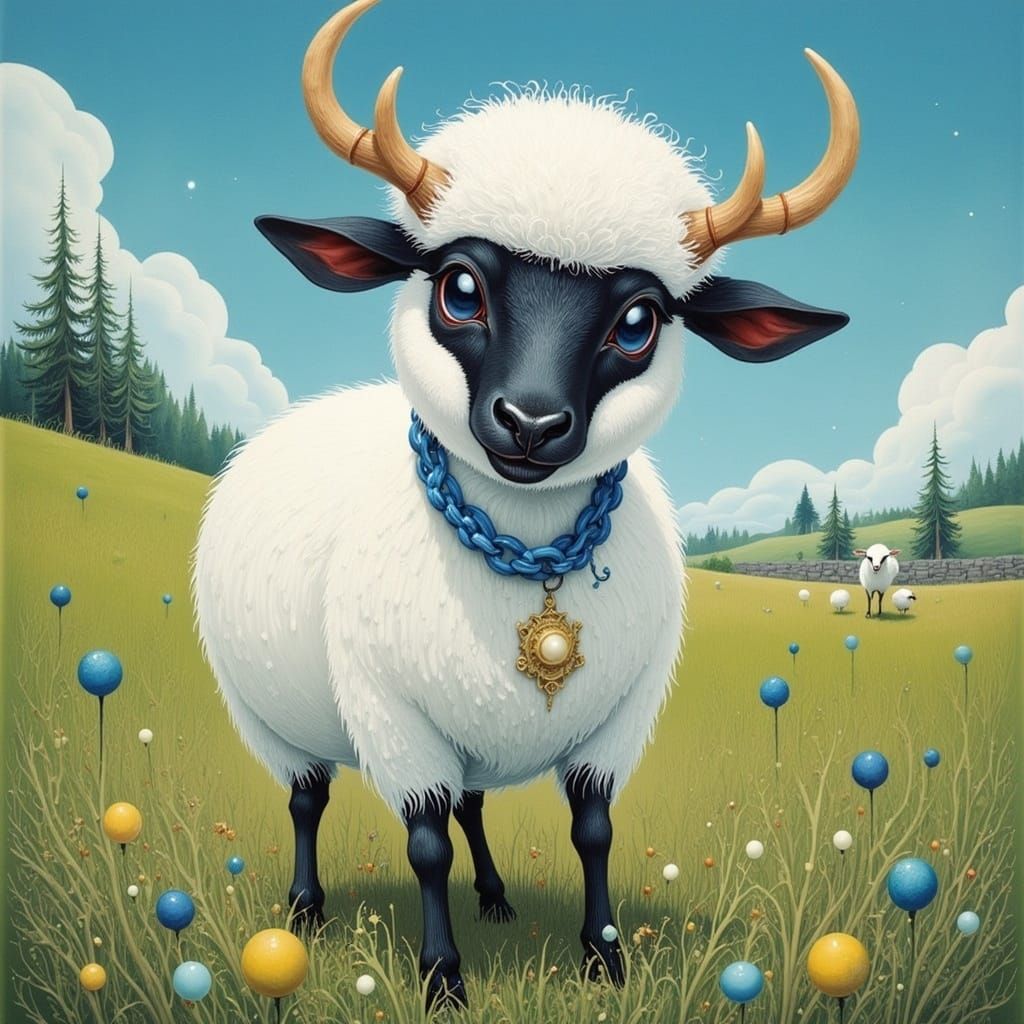 Surreal Storybook Illustration of an Incredibly Realistic Fl...