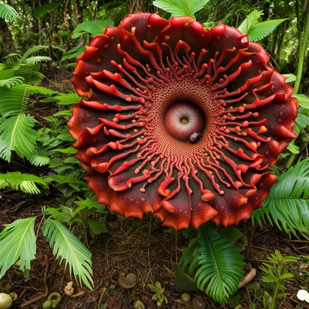 Giant Rafflesia Flower in Hyperrealistic Style