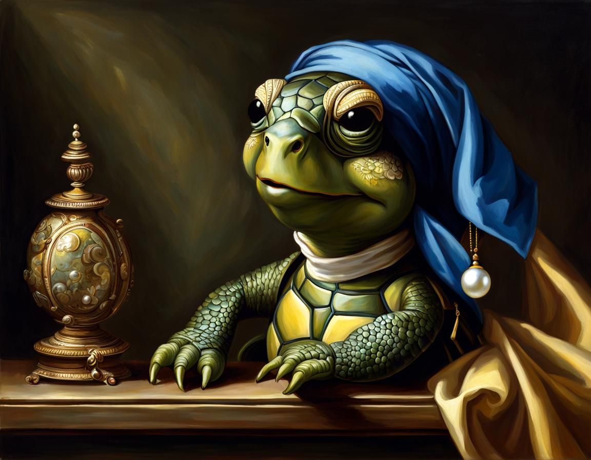 Turtle with a Pearl Earring