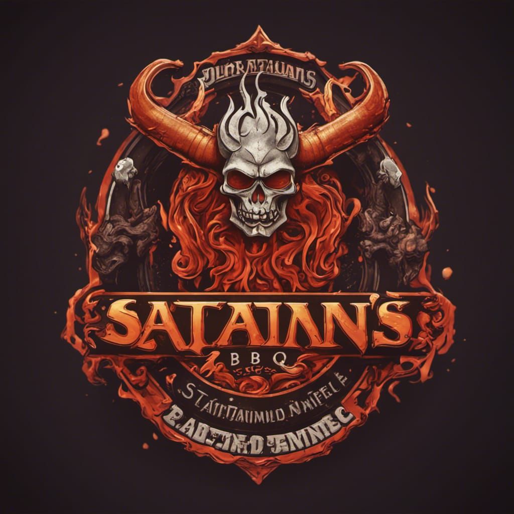 Satan's BBQ Beer Logo: Detailed Matte Painting