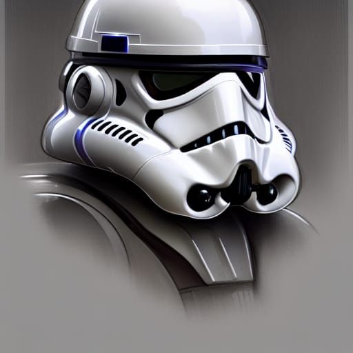 Detailed Stormtrooper Portrait in Artstation Style