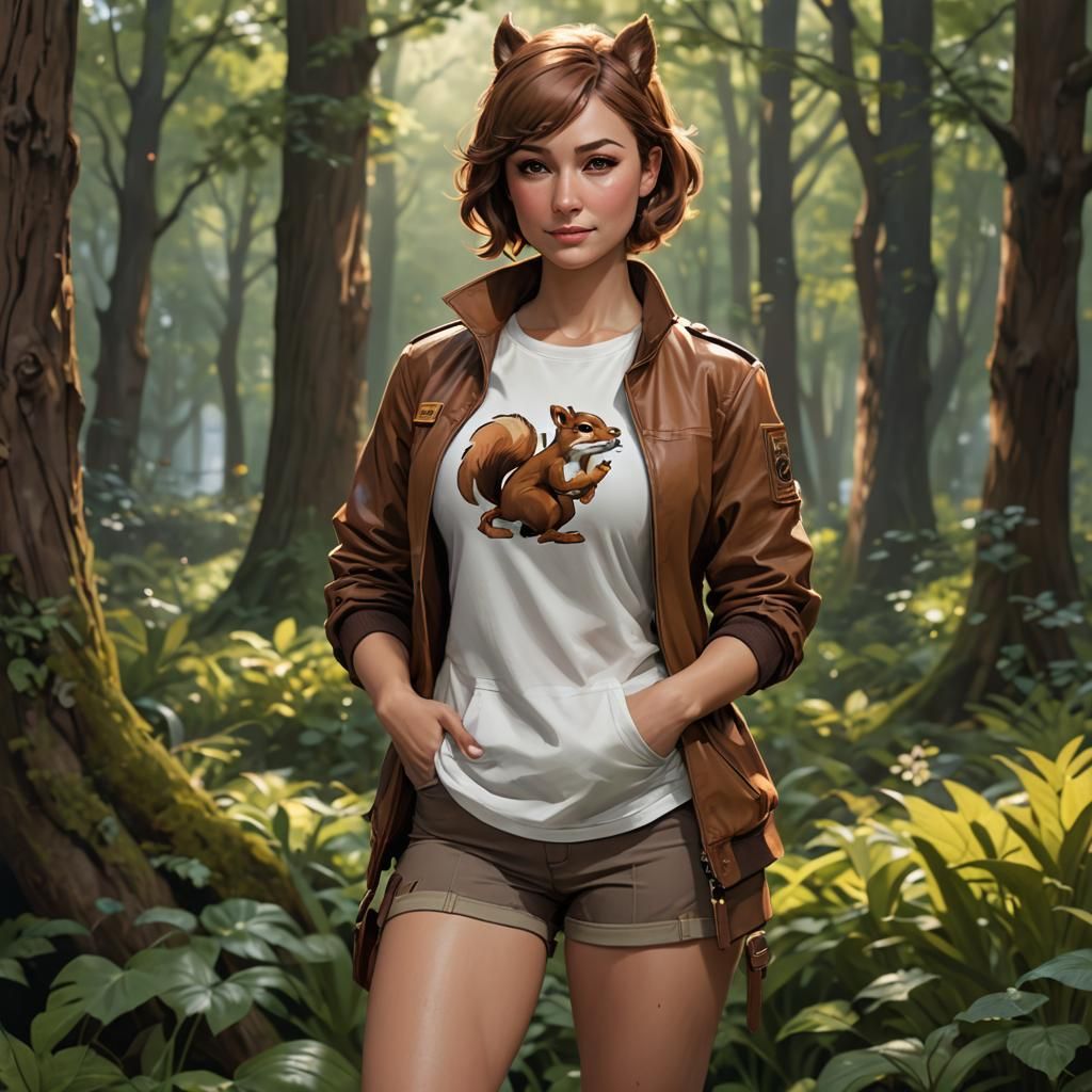 Squirrel Girl Portrait in Dynamic Lighting