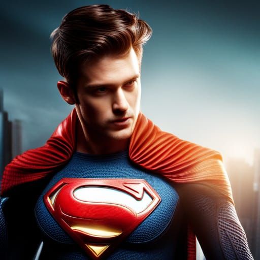 Futuristic Superman Hyperrealistic 64 Megapixel Rendering