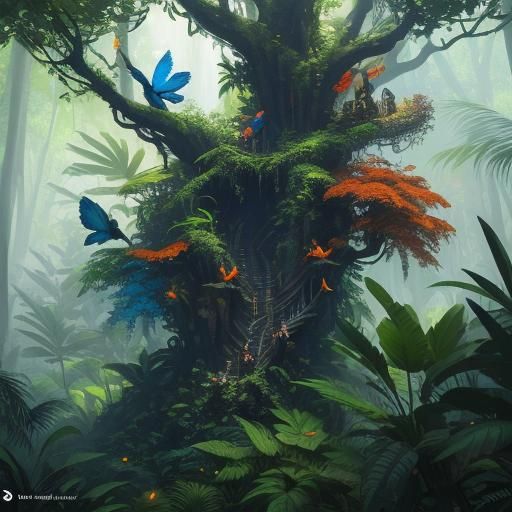 Hybrid Creature in Fantasy Jungle Concept Art