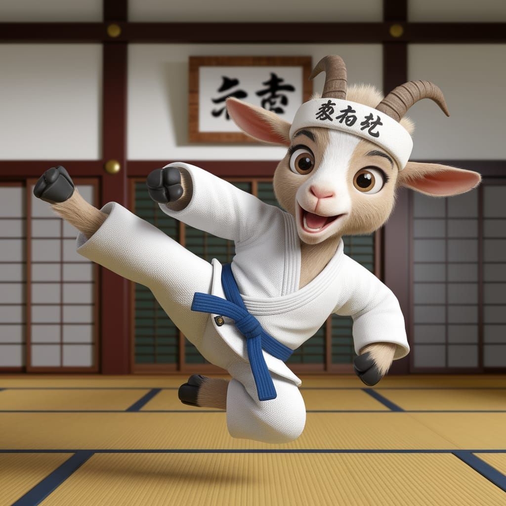 Goat Does Karate Kick, 3D Comic Art