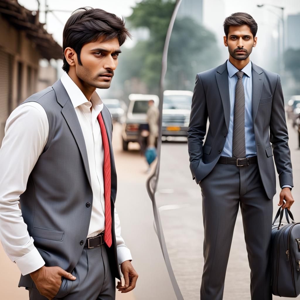 Poor Man Contrasted With Indian Businessman