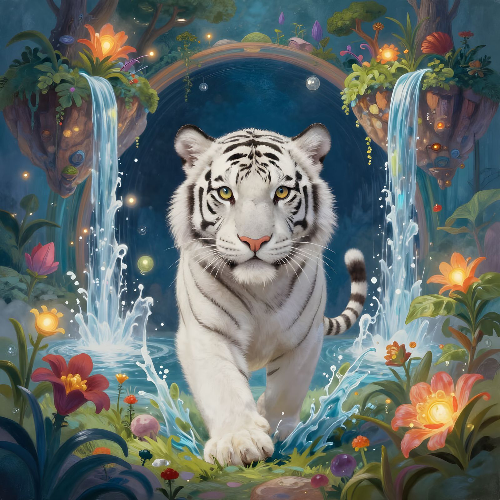 White Tiger Cub Enters Enchanted Realm