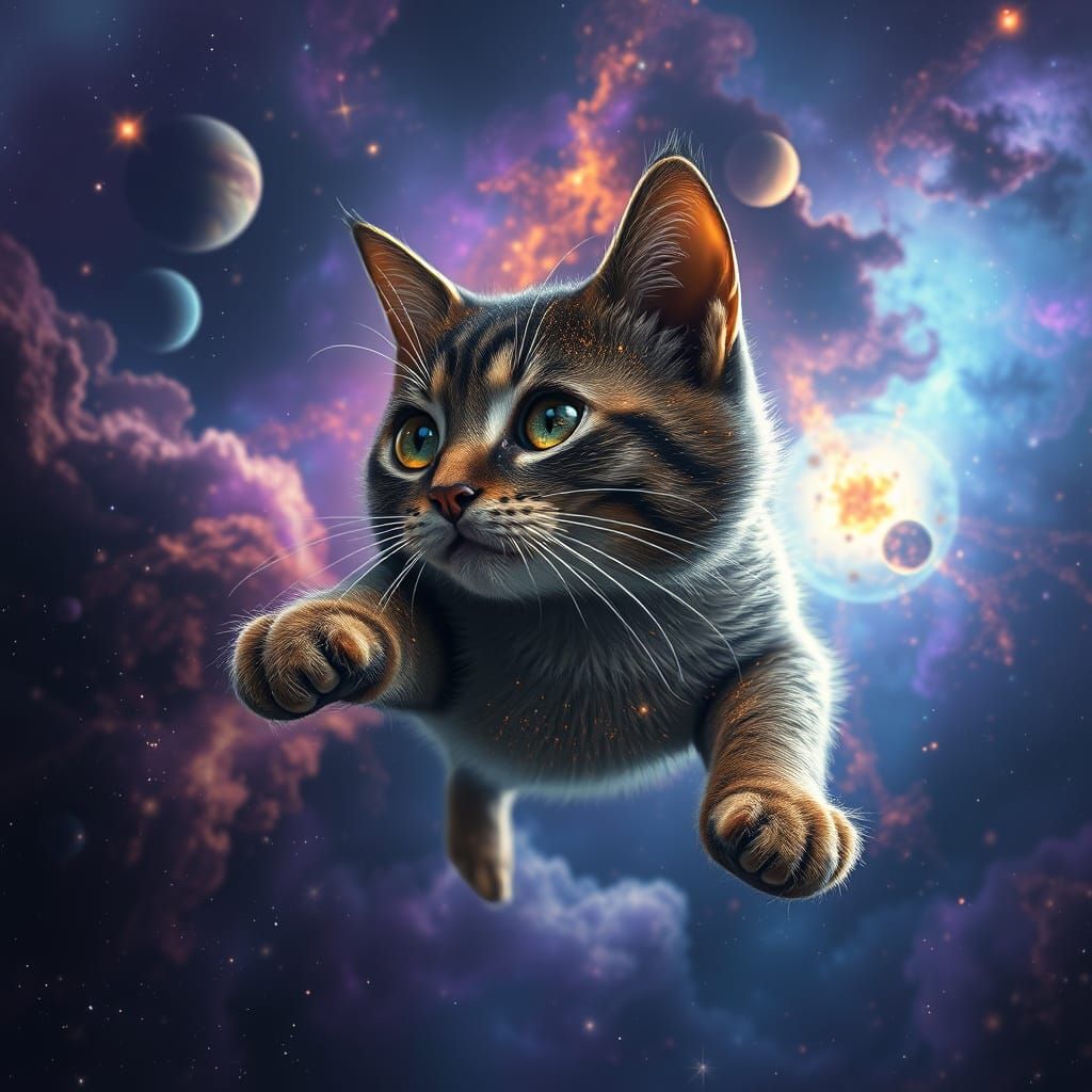 Cosmic Cat Shimmers in Galaxy Nebula