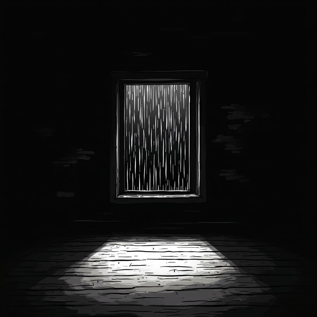 Dramatic Album Cover in Black and White Comic Style