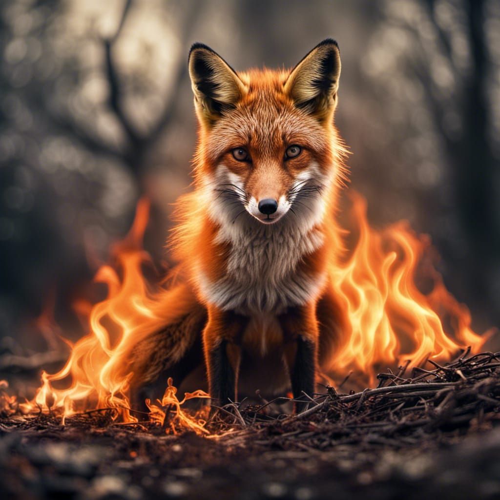 Fiery Fox: Hyperrealistic Wildlife Photography