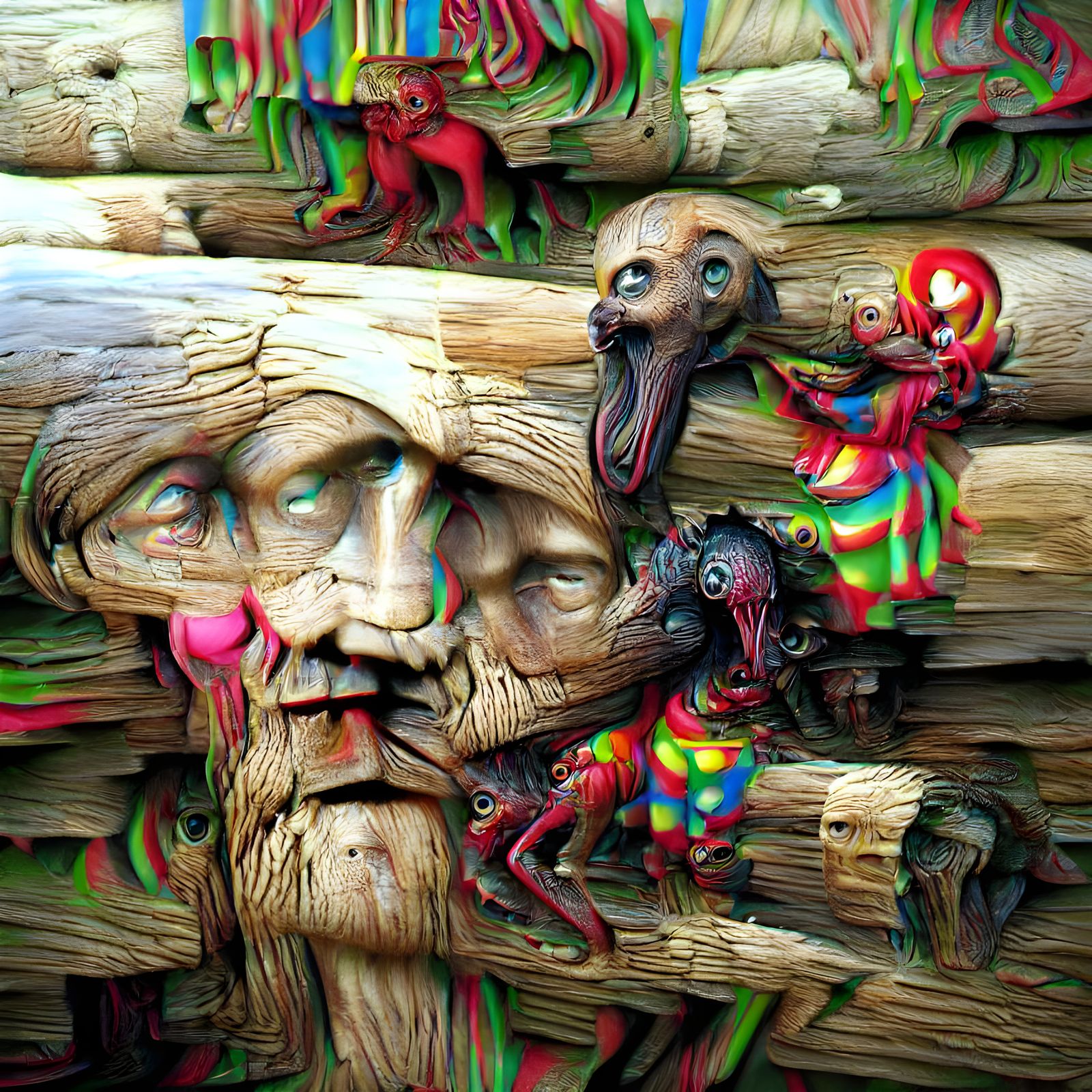 Psychedelic Wood Sculptures by Ferenc Kalmar