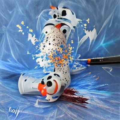 Abstract Splatter Paint Olaf Illustration