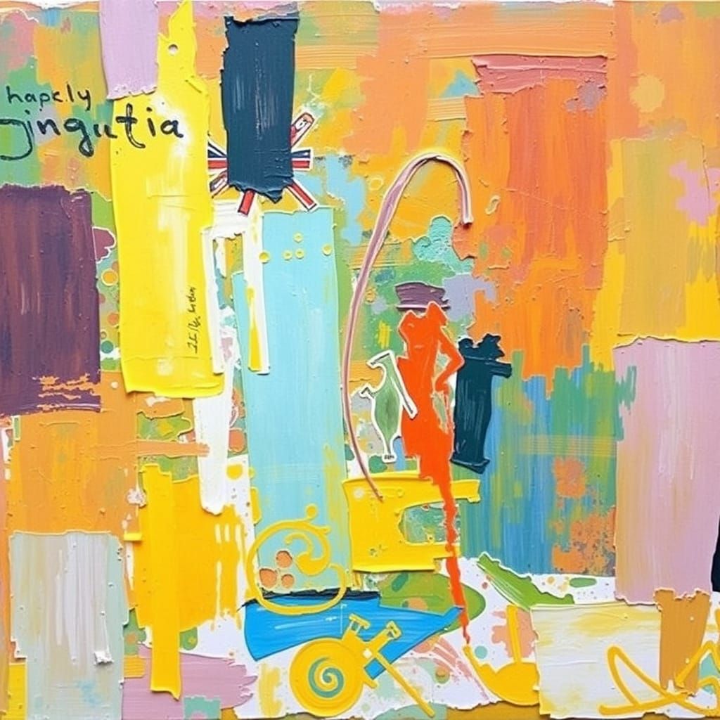 Neo-Impressionist Painting with Colorful Textured Impasto