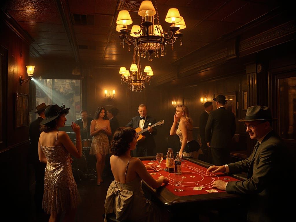 Roaring Twenties Speakeasy in Film Noir Style