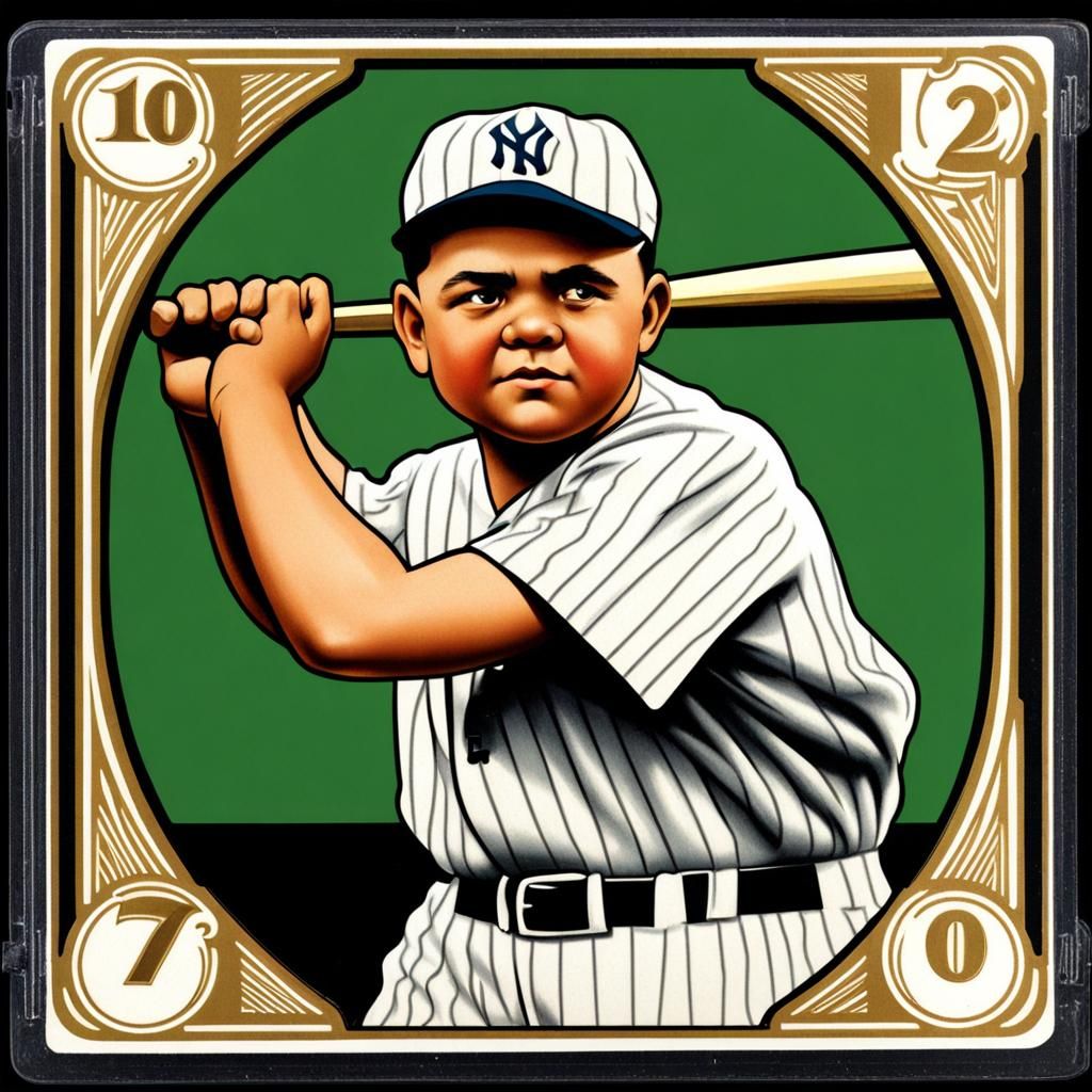Chibi Babe Ruth Topps Baseball Card in Chrome