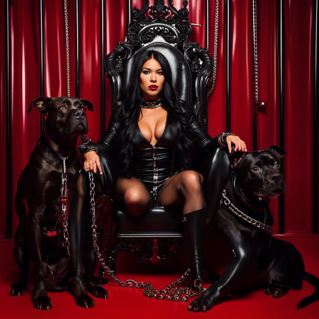 Mistress with her dogs