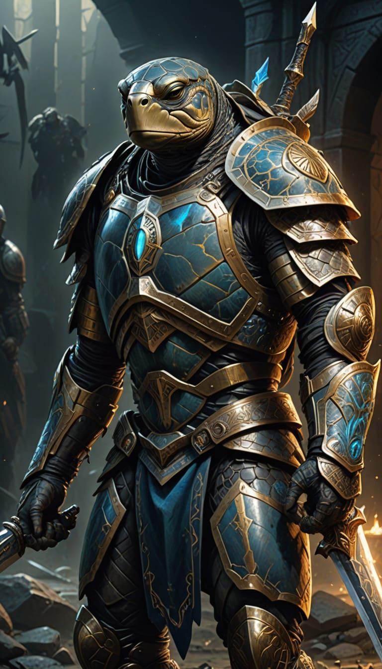 Mighty Humanoid Turtle Warrior in Battle Armor