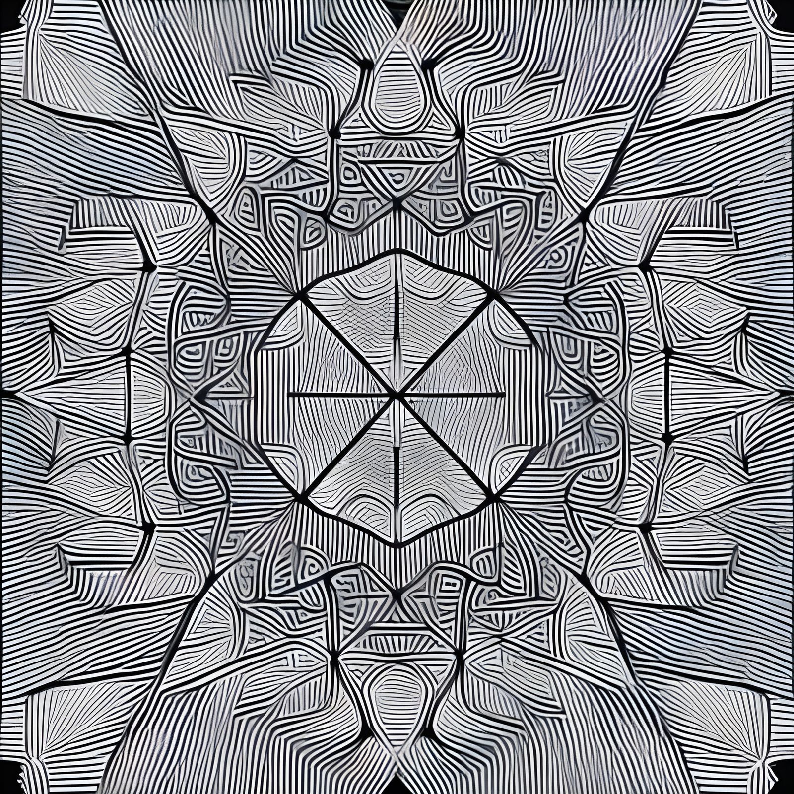 Black and White Rhythmic Marbling Pattern in HD