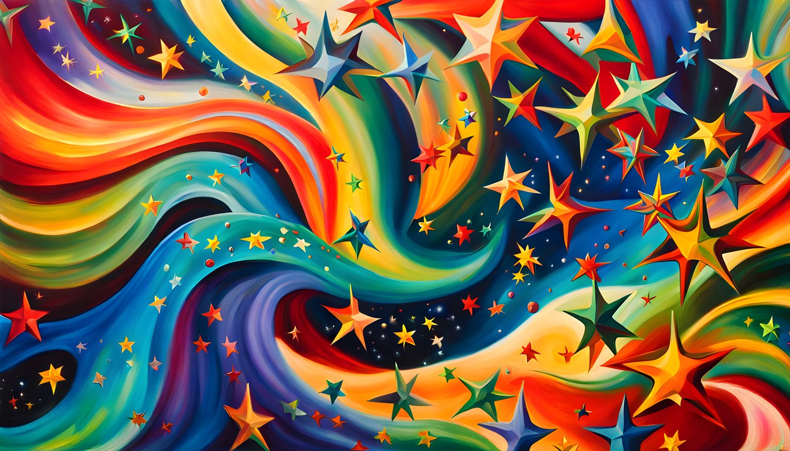 Iridescent Stars in Magnetic Wave Energy: Abstract Expressio...