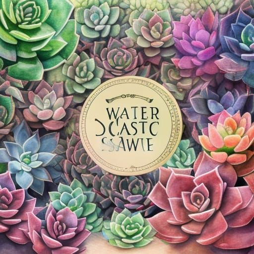 Detailed Watercolor Succulent Clip Art Illustration