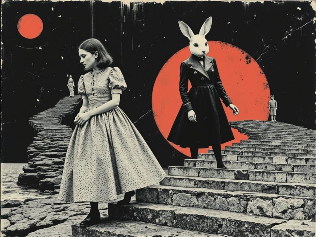 Alice and Neo in Escher-Klimt Graphic Novel