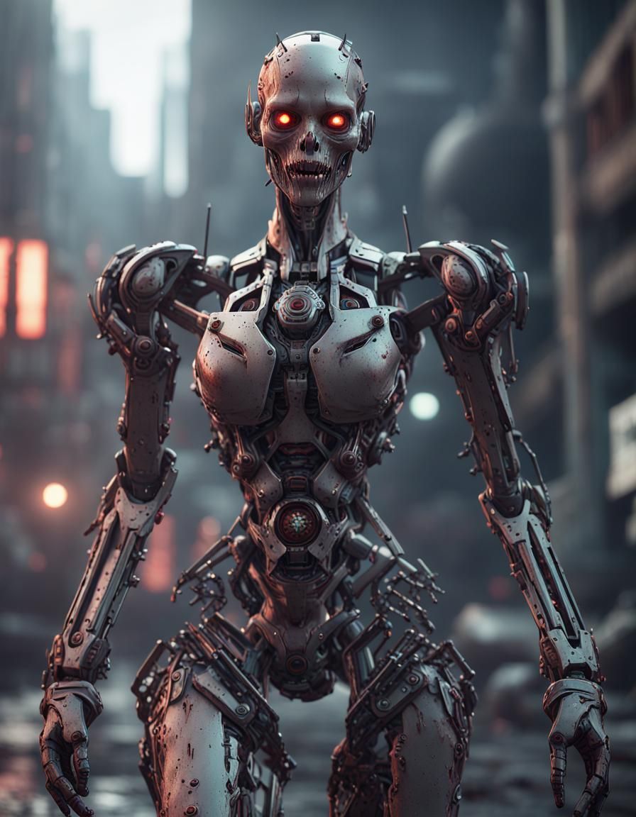 Futuristic Zombie Girl with Mech Details