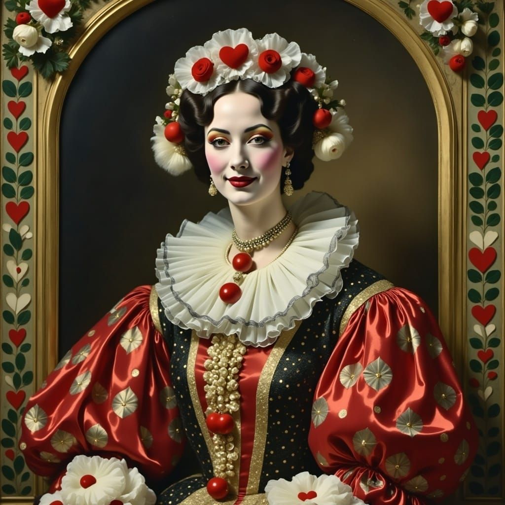 Queen of Hearts Portrait in Dutch Masters Style