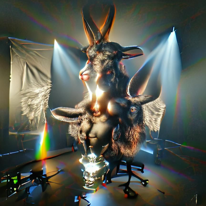 Stylized Baphomet Illustration with Esoteric Symbols