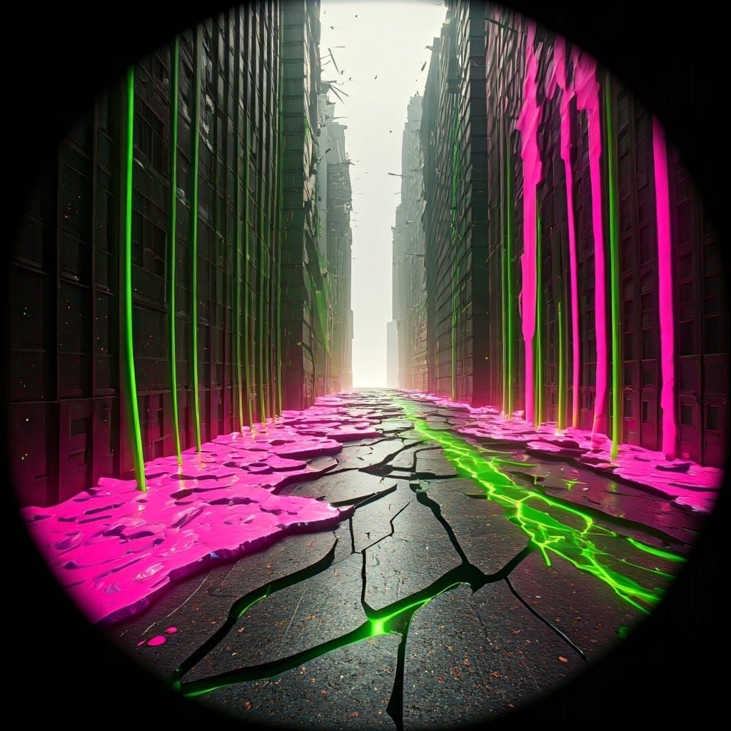 Cyberpunk Apocalypse: Acid Rain Devastates Dystopian Metropo...