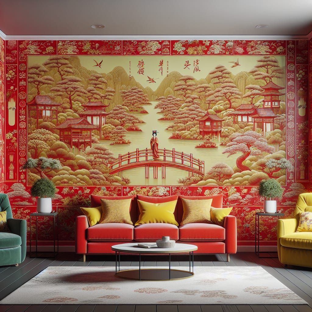 Eastern Whimsy Chamber with Asian Art Accents