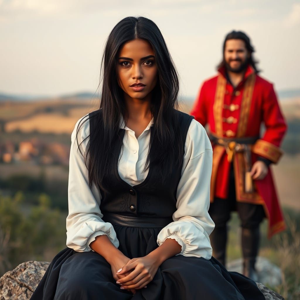 Musketeer Woman in Tuscany with Warlock